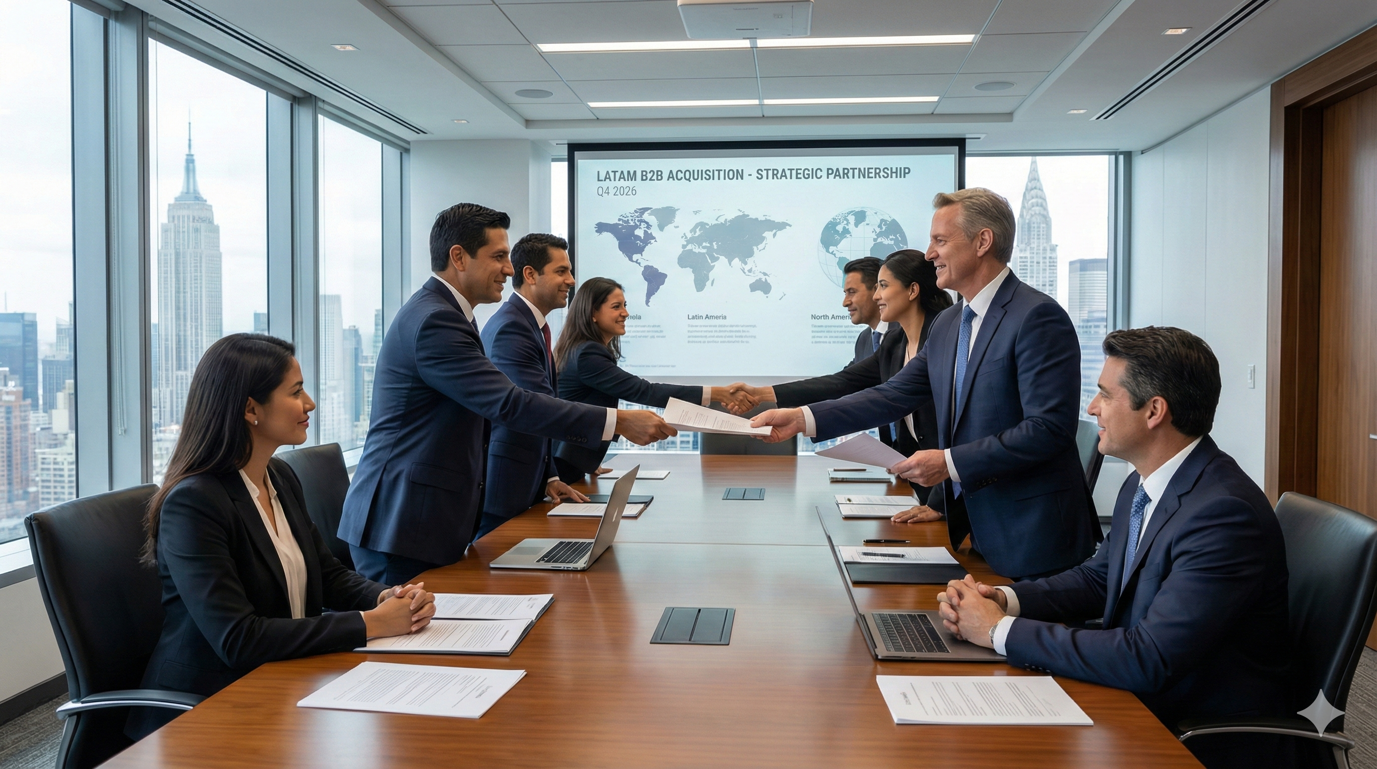 Executive team closing a strategic deal